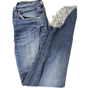 Hudson Jeans size 29 Nico Super Skinny Blue Wash Distressed Frayed Hem‎